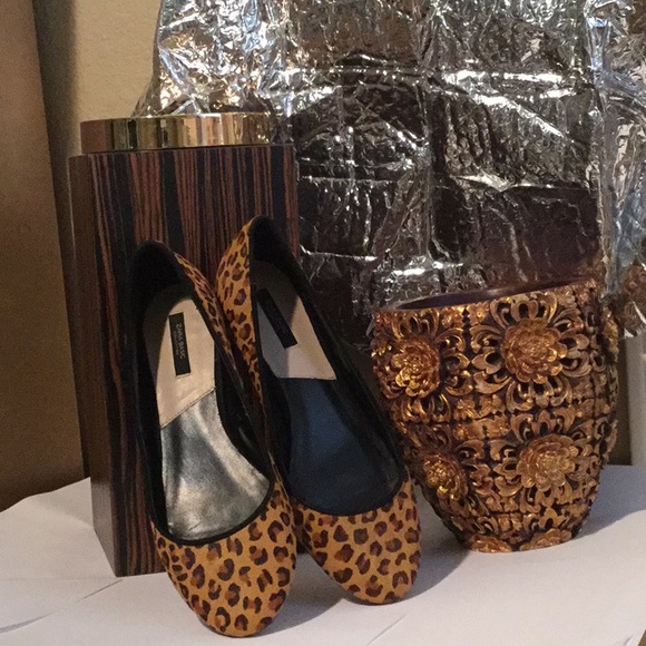 Zara Shoes - Zara Shiny Heel Leopard Ballet